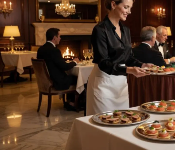 Champagne és fine dining szerviz egy VIP póker rendezvényen